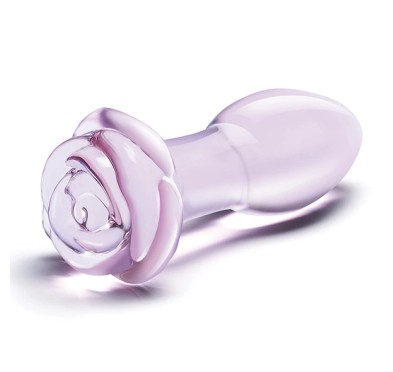 Szklany plug analny - Glas Rosebud